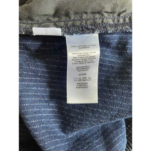 LOFT Womens Pinstripe Drawstring Shorts Blue White Medium Casual Summer Resort - Picture 6 of 6